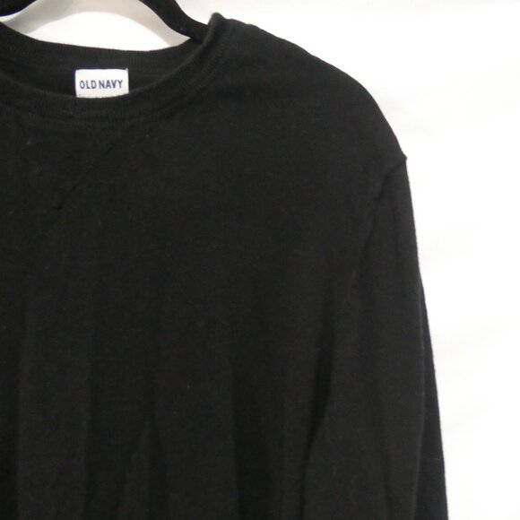 OLD NAVY | XXL | Solid Black Long Sleeve Crewneck Cotton Sweater - Picture 5 of 14